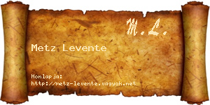 Metz Levente névjegykártya